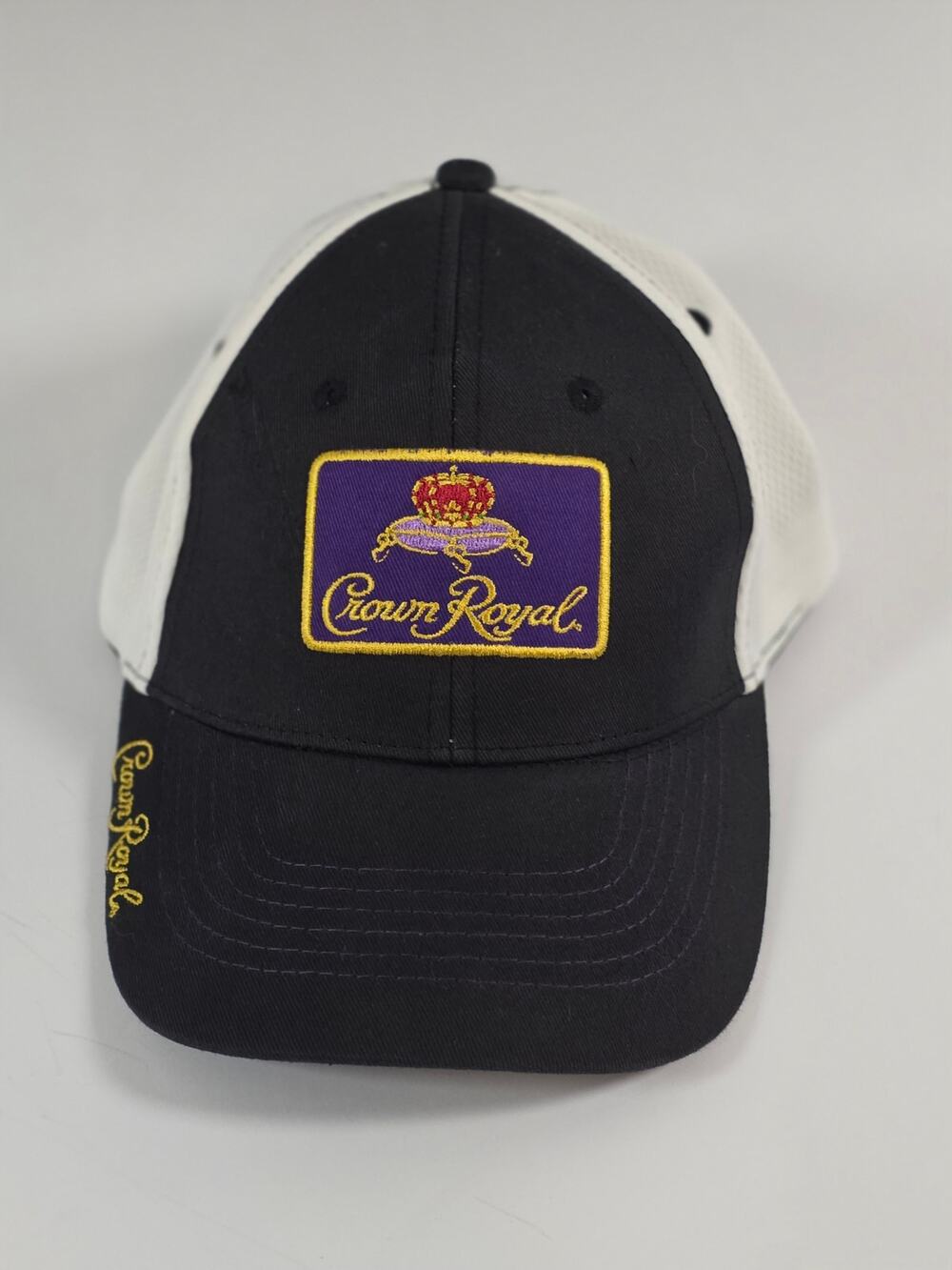 Crown Royal Black White Adjustable Hat Purple Gold Embroidered Whiskey Promo Cap